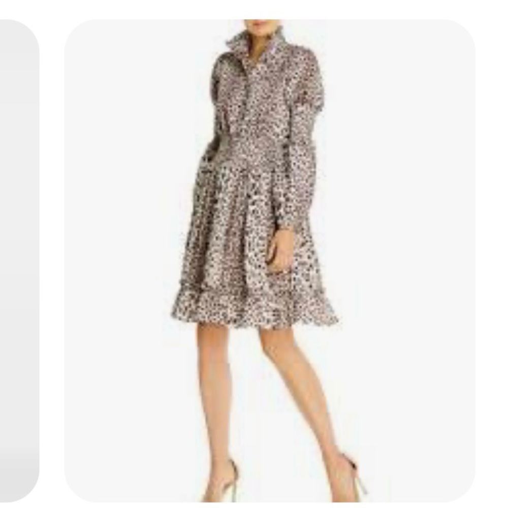 Notes Du Nord Leopard Maxine Leopard  Print Smocked Women's Dress